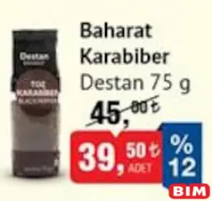 DESTAN BAHARAT KARABİBER 75 G